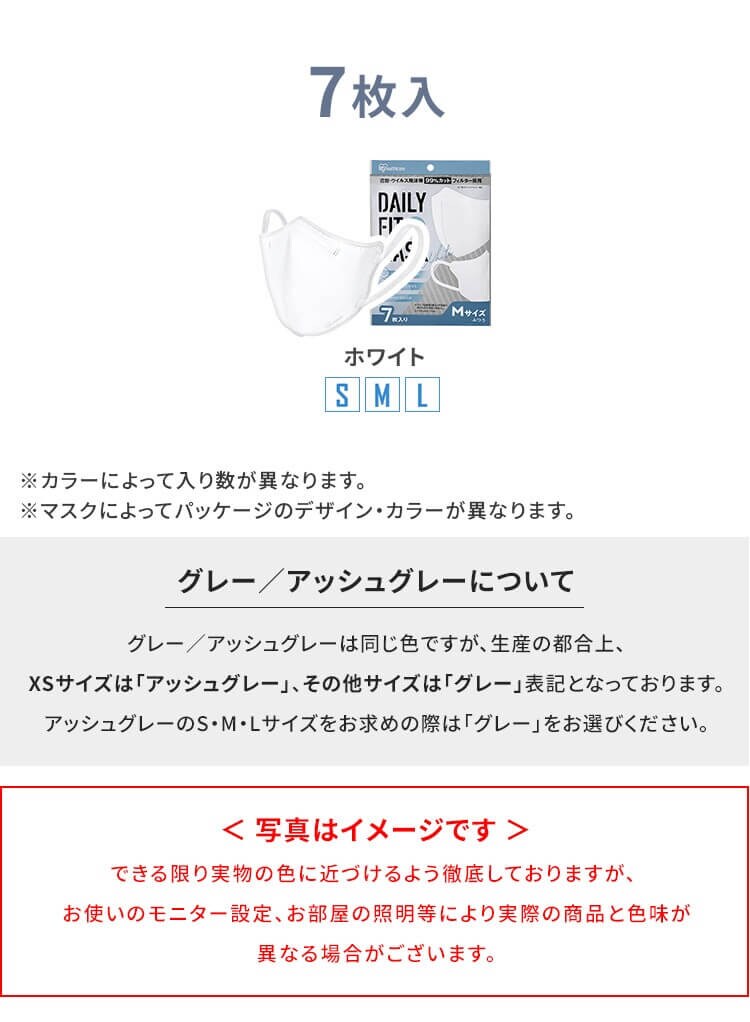【全4サイズ】DAILY FIT MASK 5枚入 【5枚・25枚・60枚】11