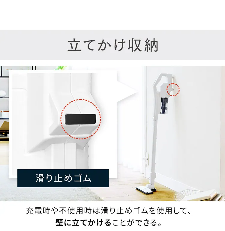 【訳あり】掃除機 コードレス サイクロン 薄型ヘッド SCD-180-W ホワイト 9