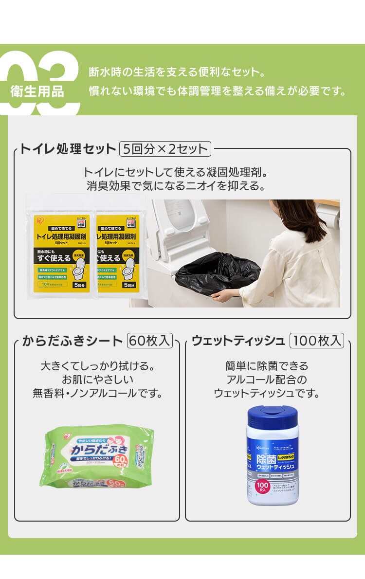 防災セット 1人用 18点 ライフラインボックス NLB-187