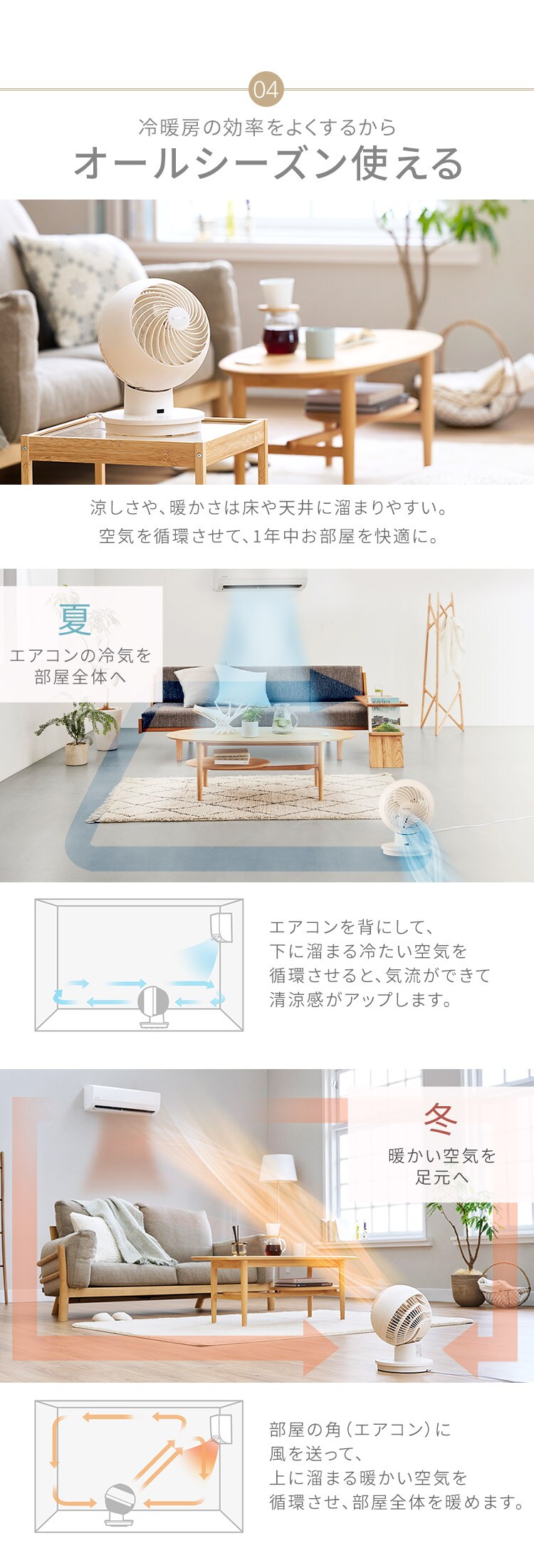 サーキュレーターアイ 18畳 上下左右首振り PCF-SC15T-EC アイボリー8