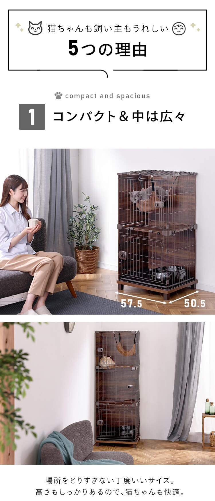 【訳あり】ファニチャースタイルケージ PFSC-602 ダークブラウン　2段3