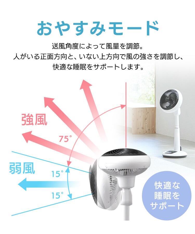 【訳あり】サーキュレーター扇風機 DC 30畳 上下左右首振り  ホワイト28