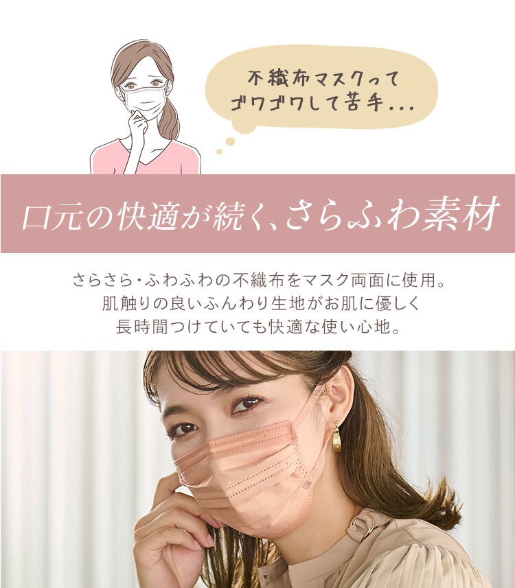 【JIS規格適合】美フィットマスク ふつうサイズ 30枚入り PK-BFC30M 全5色11