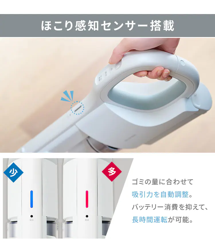 daspo 掃除機 コードレス サイクロン モップ付 置くだけで充電 SCD-S1P-W ホワイト 7