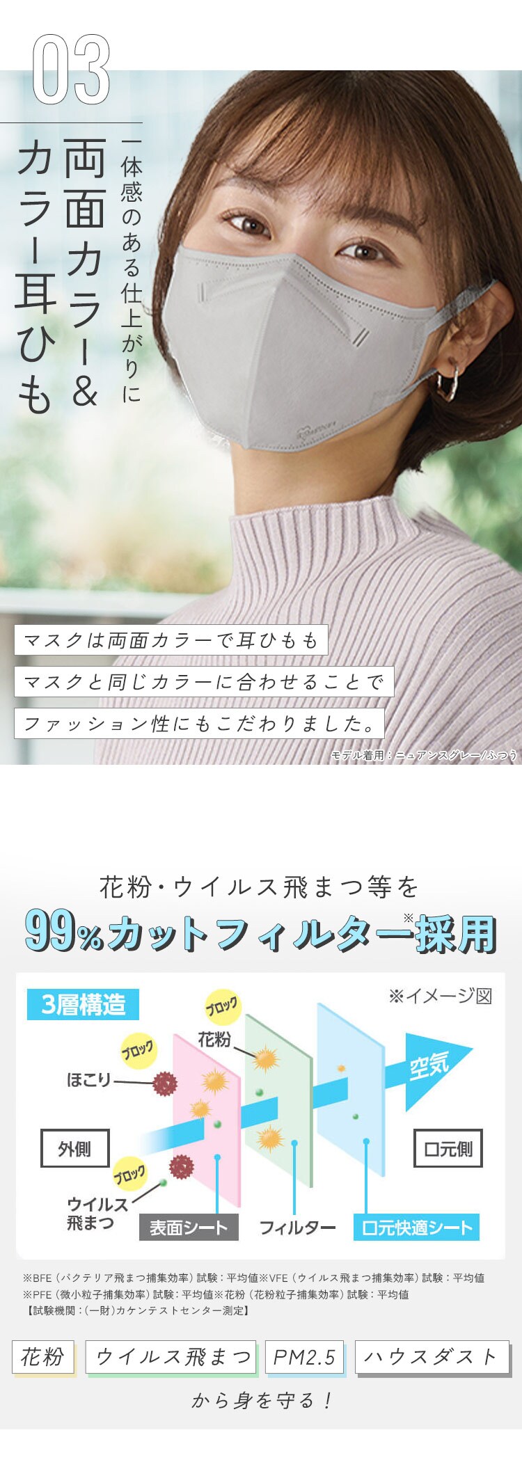 【訳あり】カラーマスク ふつうサイズ 32枚入 DAILY FIT MASK ナイトブルー8