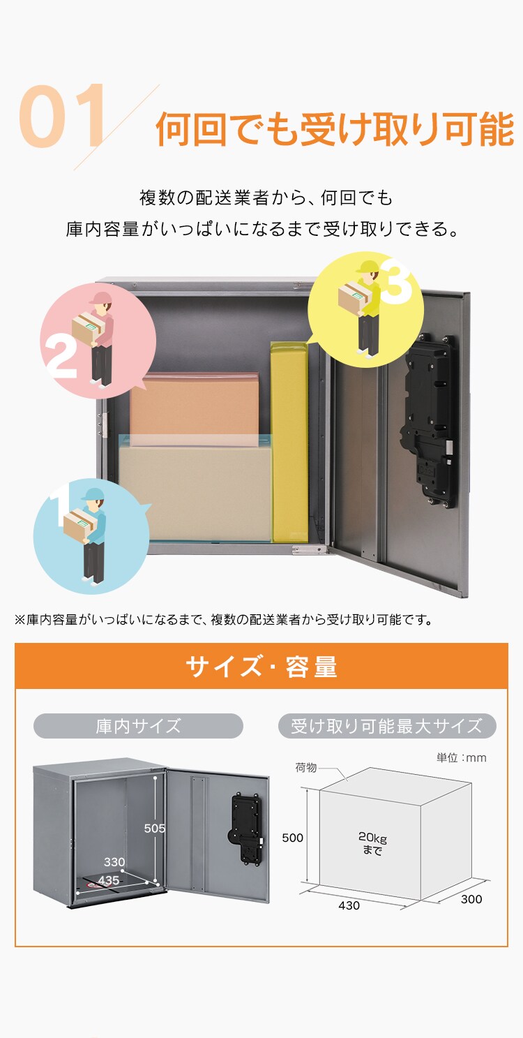 宅配ボックス THB07-4956CRD-S ダークシルバー1