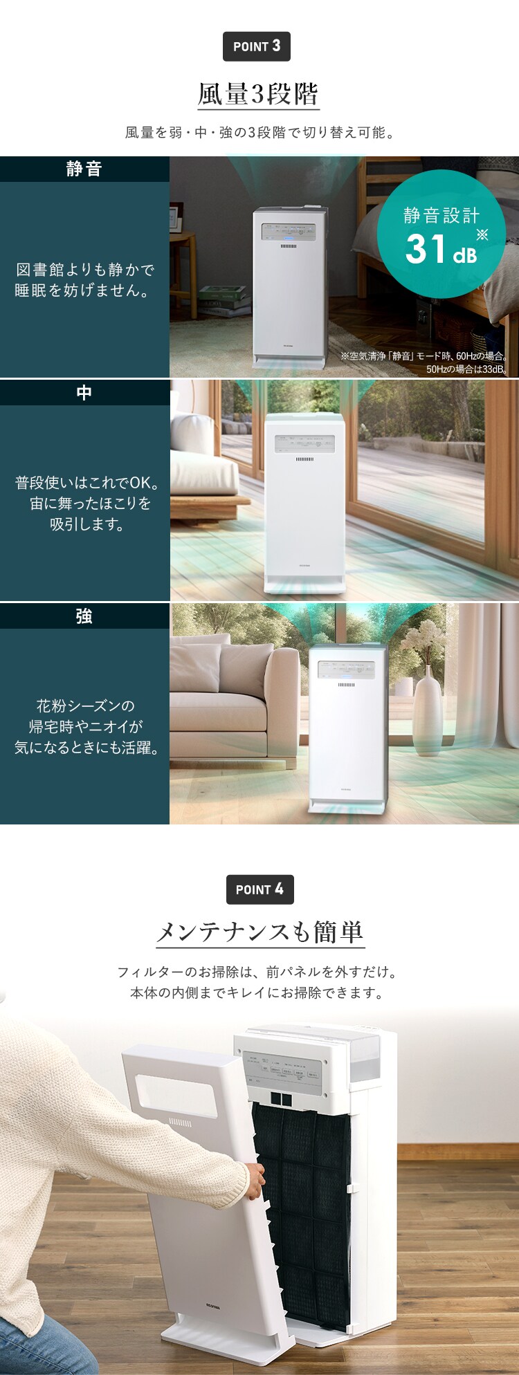 【訳あり】加湿空気清浄機 17畳  ホワイト3