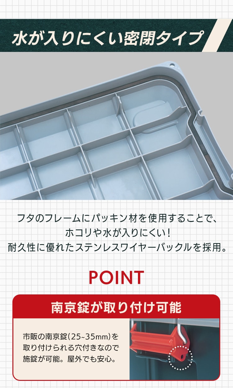 密閉RVBOX700 MRV700 グレー/ダークグリーン4