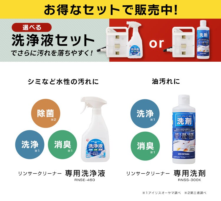 【専用洗浄液付き】リンサークリーナー コードレス 家庭用 カーペット ソファ 車シート 洗浄機 水洗い シミ取り RNS-B400D7