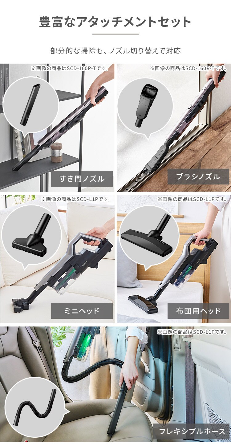 【モップセット】 掃除機 コードレス サイクロン式 置くだけで充電 軽量 SCD-122PM-W ホワイト9