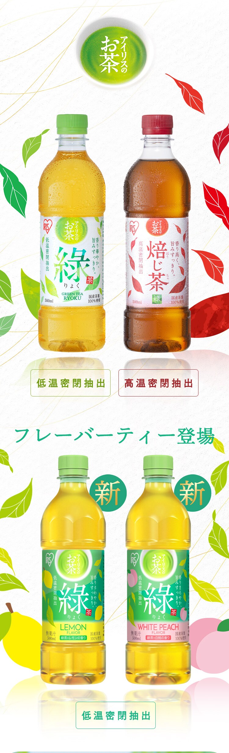 ラベルレス アイリスのお茶 ??緑茶 500ml&times;48本 国産茶葉100％使用0