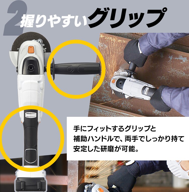 ディスクグラインダー 研磨  18V 充電式 バッテリー付き JDG1008