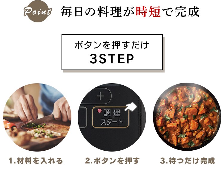 ボタンを押すだけ3STEP