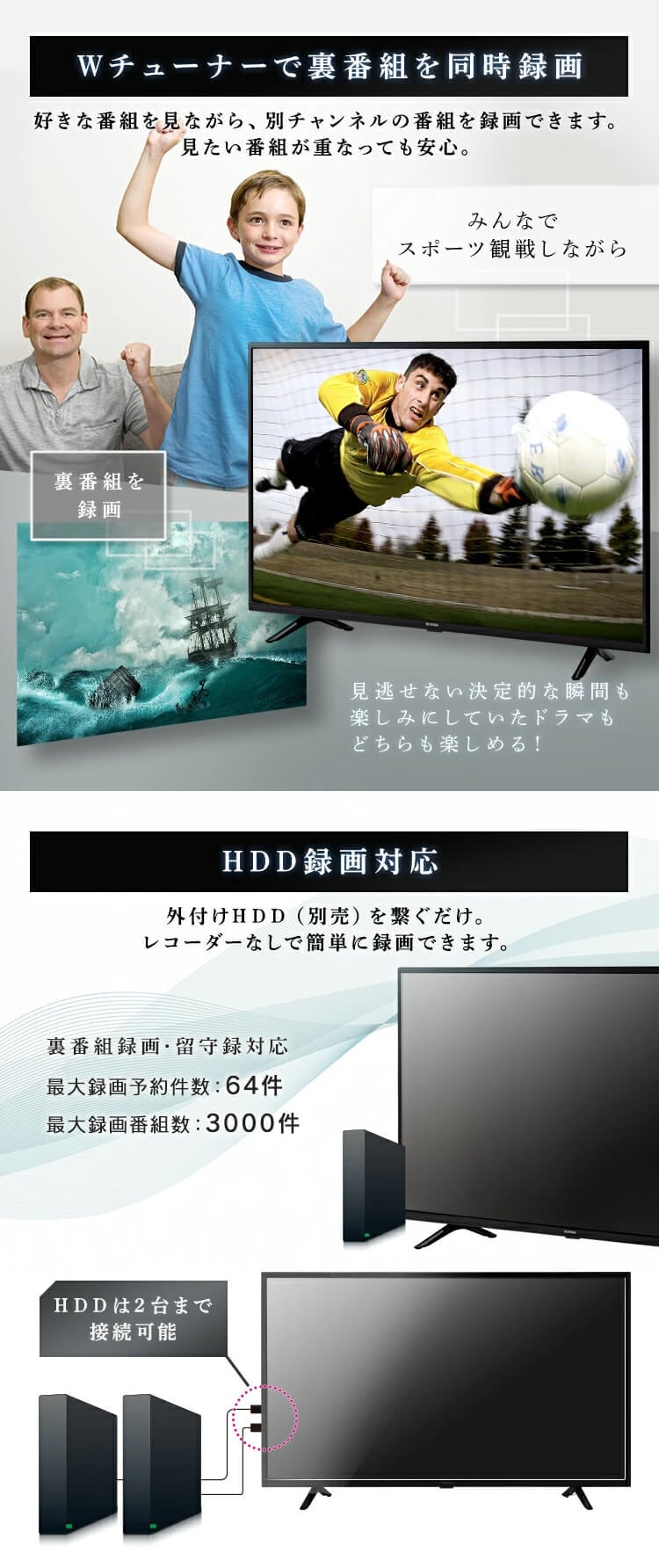 【訳あり】フルハイビジョン液晶テレビ 40インチ ブラック 40FB10P5