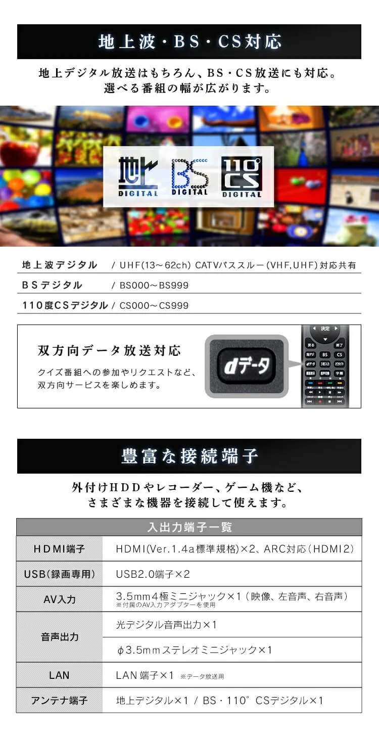 【訳あり】フルハイビジョン液晶テレビ 40インチ ブラック 40FB10P6