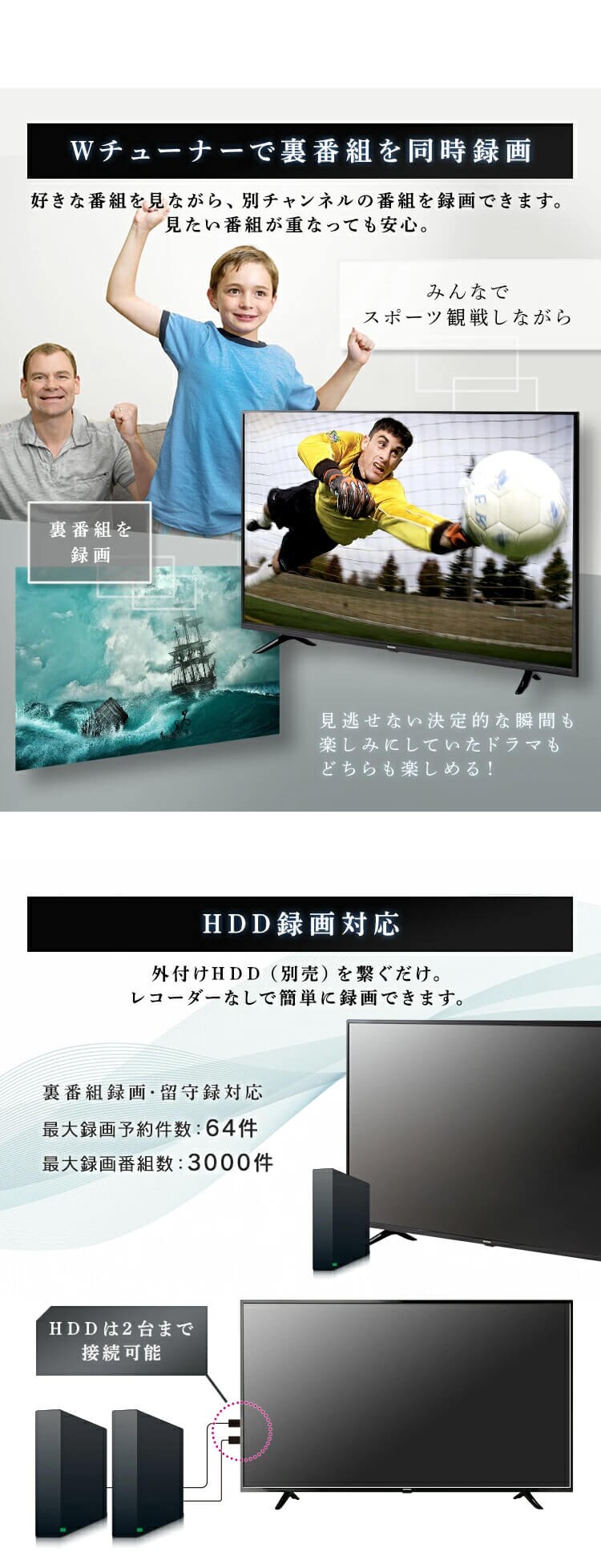 【訳あり】【設置無料】 4K対応液晶テレビ 55V Fiona 55UB10P5