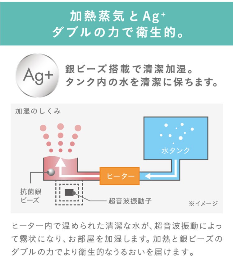加湿器 ハイブリット式 木造6畳 / 洋室10畳 イオン搭載 タンク容量4.5L KHDK-35-W ホワイト15