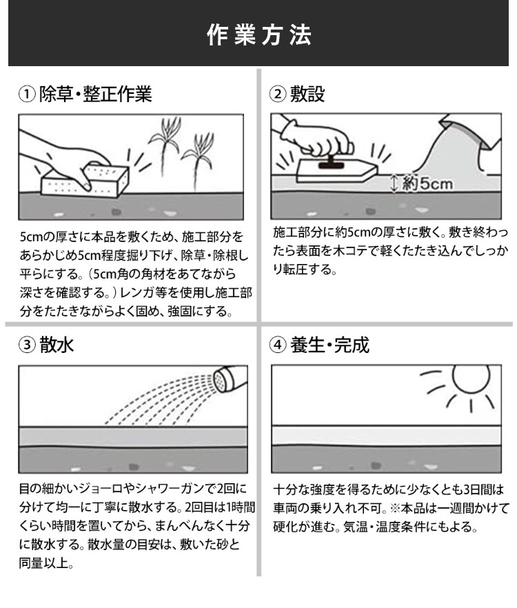超硬い固まる防草砂 15kg1