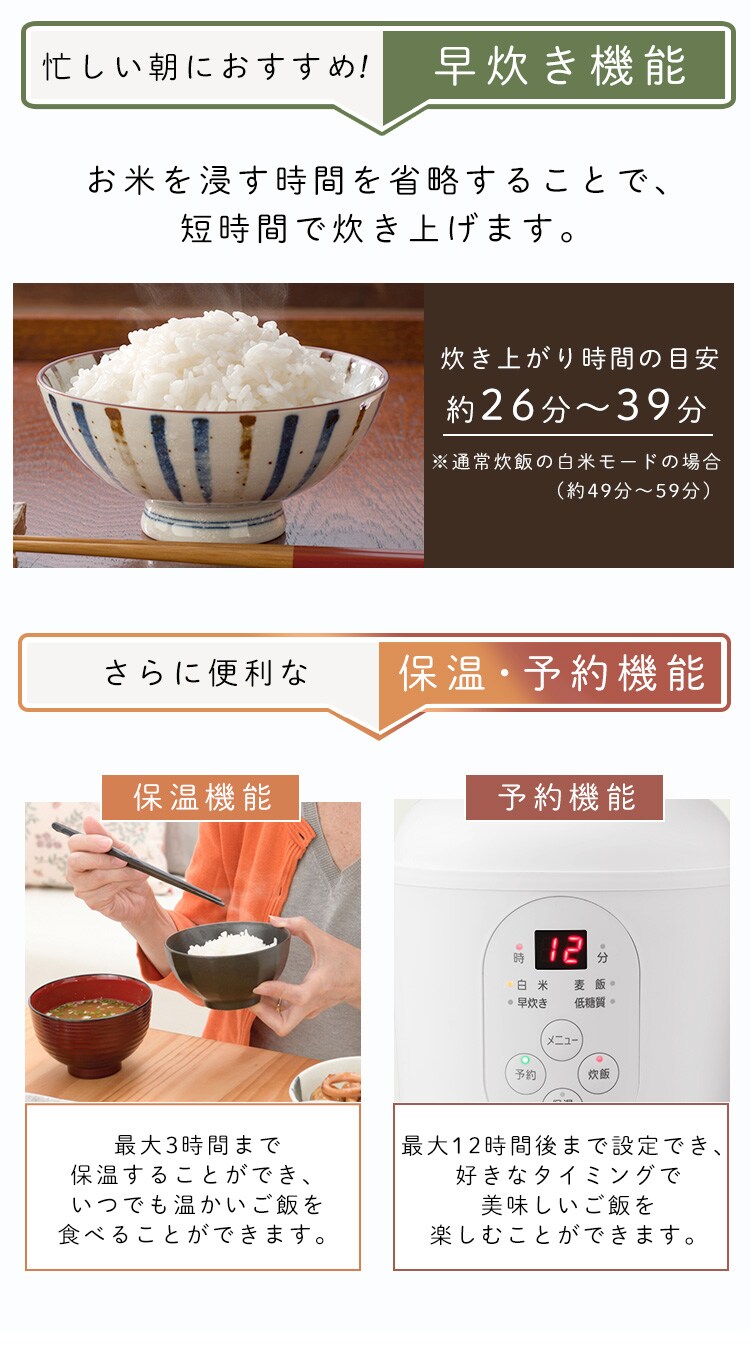 炊飯器 1.5合 マイコン式 RC-MF15-W ホワイト 4