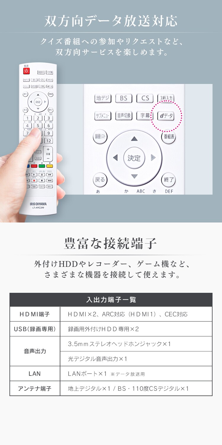 【訳あり】液晶テレビ 32インチ LT-32C320W ホワイト6