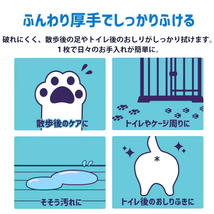 【お散歩セット】ペット用防臭袋 SSサイズ 200枚入り トイレに流せるウェットティッシュ 70枚1