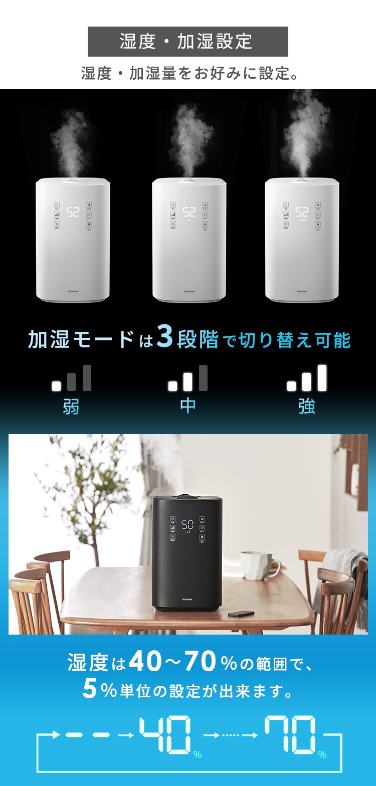 加湿器 ハイブリッド式 500ml 上から給水 KHM-HBU5015