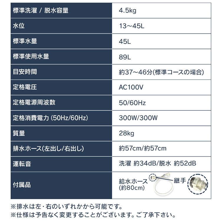 洗濯機 4.5kg 部屋干し時間短縮モード 一人暮らし IAW-T4516