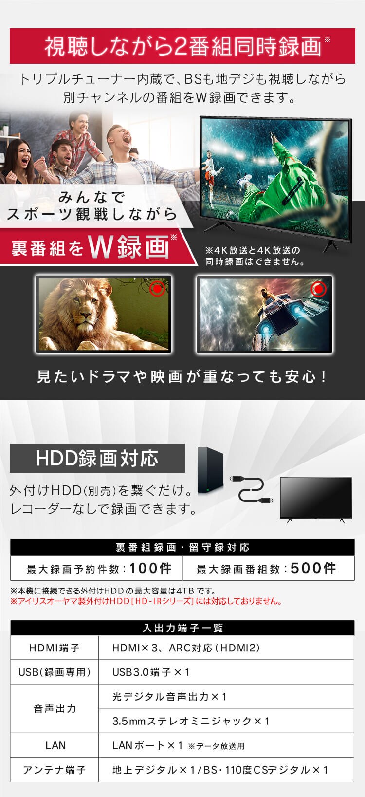 テレビ 55V型 4K QLED LUCA 55XＱUC359