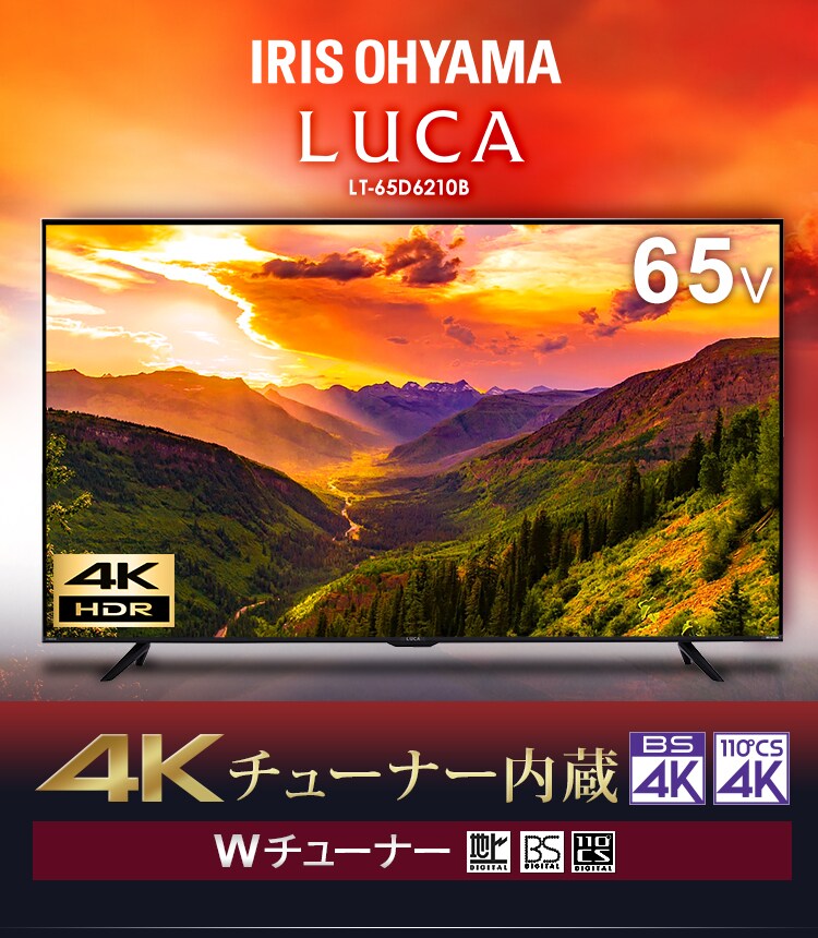 4Kチューナー内蔵液晶テレビ 65V LUCA LT-65D6210B ブラック【代引き不可】2
