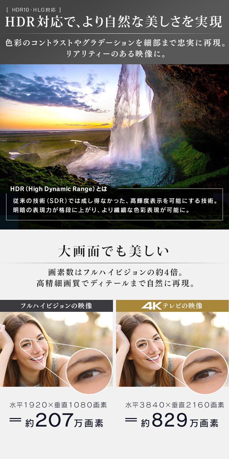 4Kチューナー内蔵液晶テレビ 65V LUCA LT-65D6210B ブラック【代引き不可】4