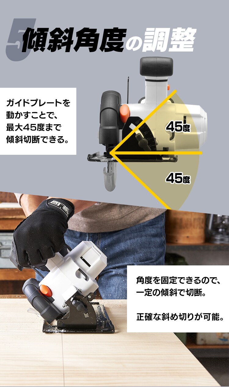 電動ノコギリ 丸のこ 10.8V 充電式 本体のみ JSC125-Z10