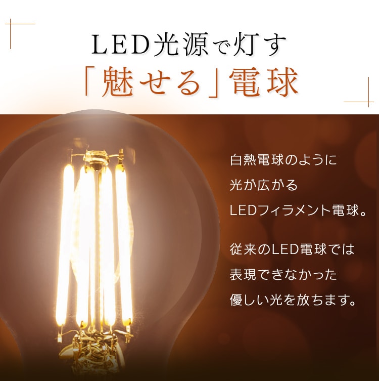 20個セット】LEDフィラメント電球 E26口金 全方向タイプ 40W形相当