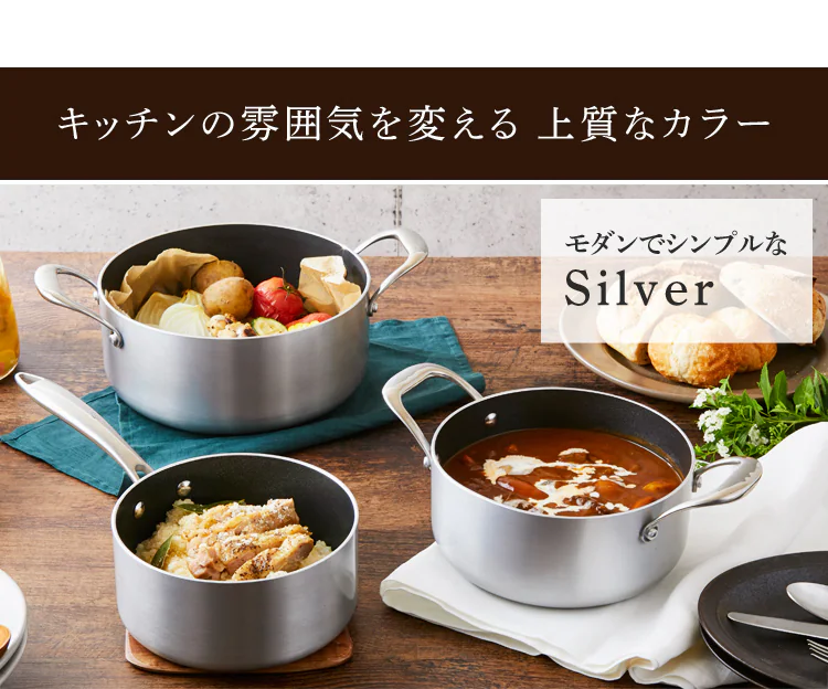 【訳あり】【IH対応】KITCHEN CHEF ダイヤモンドグレイス 両手なべ24cm DG-P24 ブロンズ 5