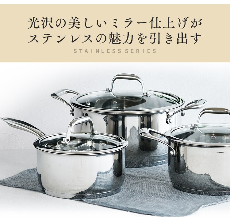 【訳あり】フライパン 6点セット IH ガス火 ステンレス SP-SE67