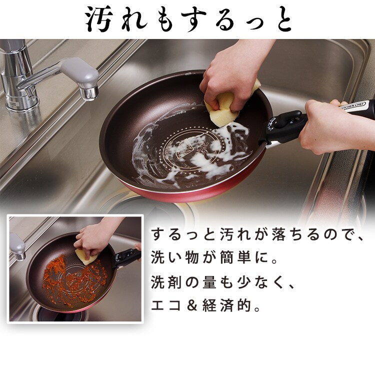 【IH対応】KITCHEN CHEF ダイヤモンドコートパン 12点セット H-IS-SE12　7