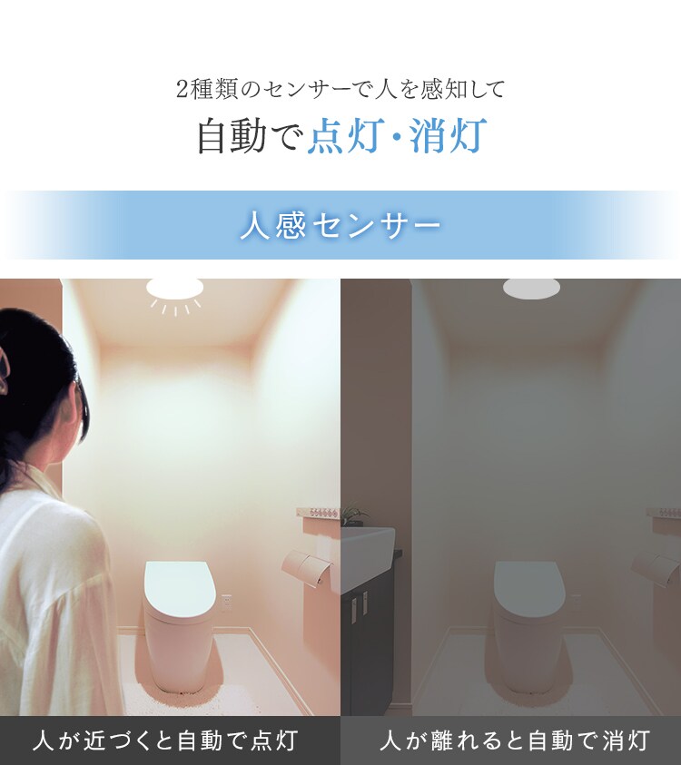 【2個セット】パネルライト 小型 LED 1500lm 人感センサー付 昼光色 玄関 廊下 キッチン 洗面所 クローゼット トイレ 物置 照明 SCL-150DMS-LGP8