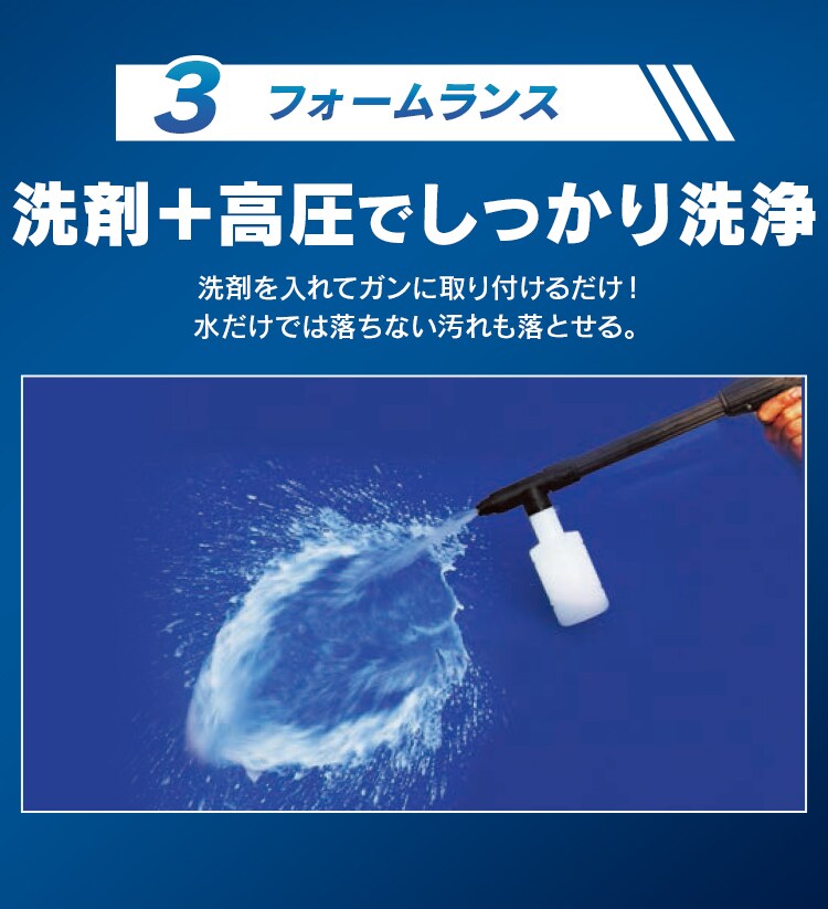 高圧洗浄機 12.0MPa 水圧調整可能 コンパクト収納モデル FBN-604　イエロー　4