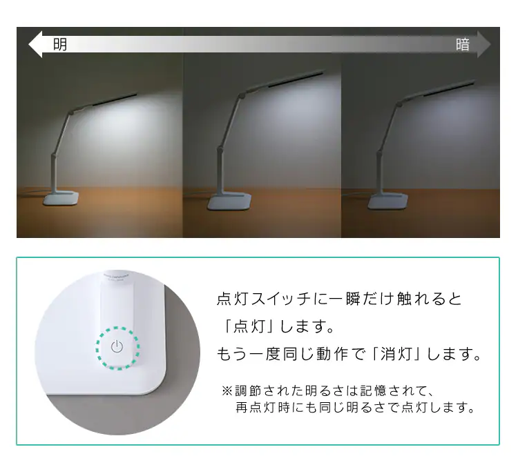 LEDデスクライト 1500lx 折り畳み可能 LDL-302-W ホワイト10