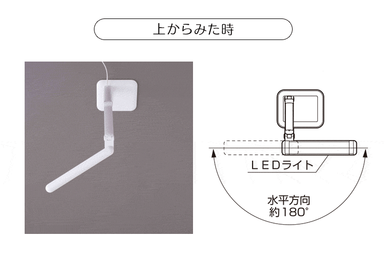 LEDデスクライト 1500lx 折り畳み可能 LDL-302-W ホワイト12