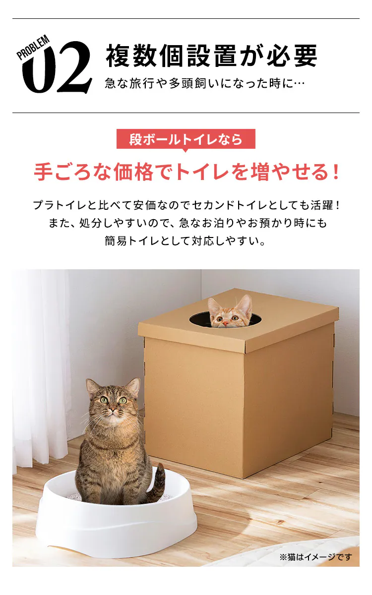 ＜在庫限りイチオシ価格！＞上から猫トイレ 段ボール2