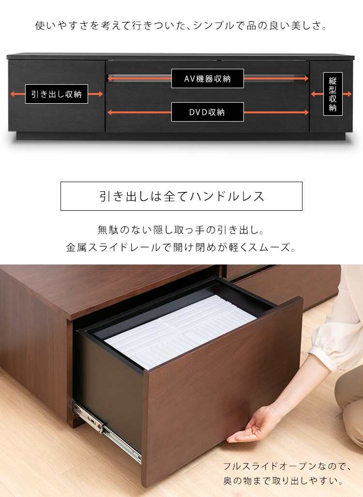 【完成品】ボックステレビ台 145cm (ガラス扉付き) BTS-GD145UF ブラック3