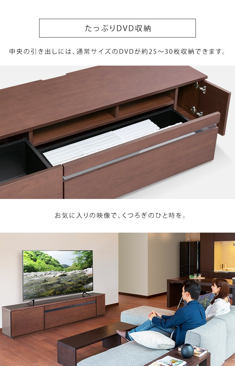 【完成品】ボックステレビ台 145cm (ガラス扉付き) BTS-GD145UF ブラック5