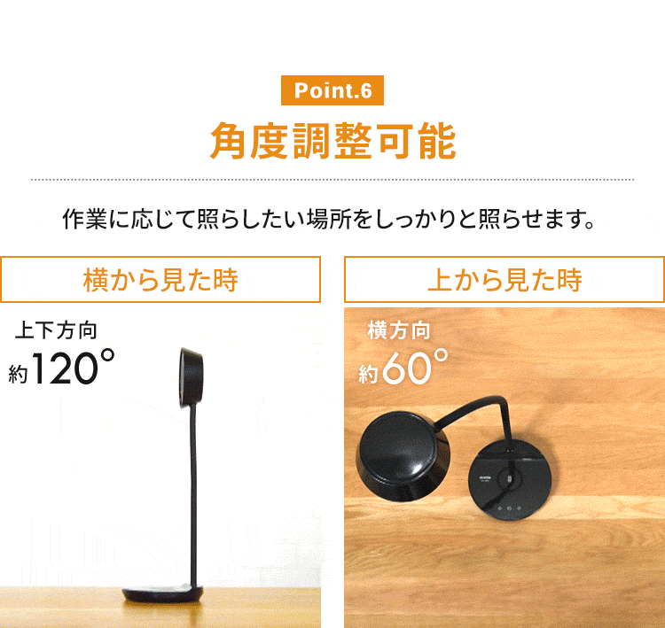 角度調整可能