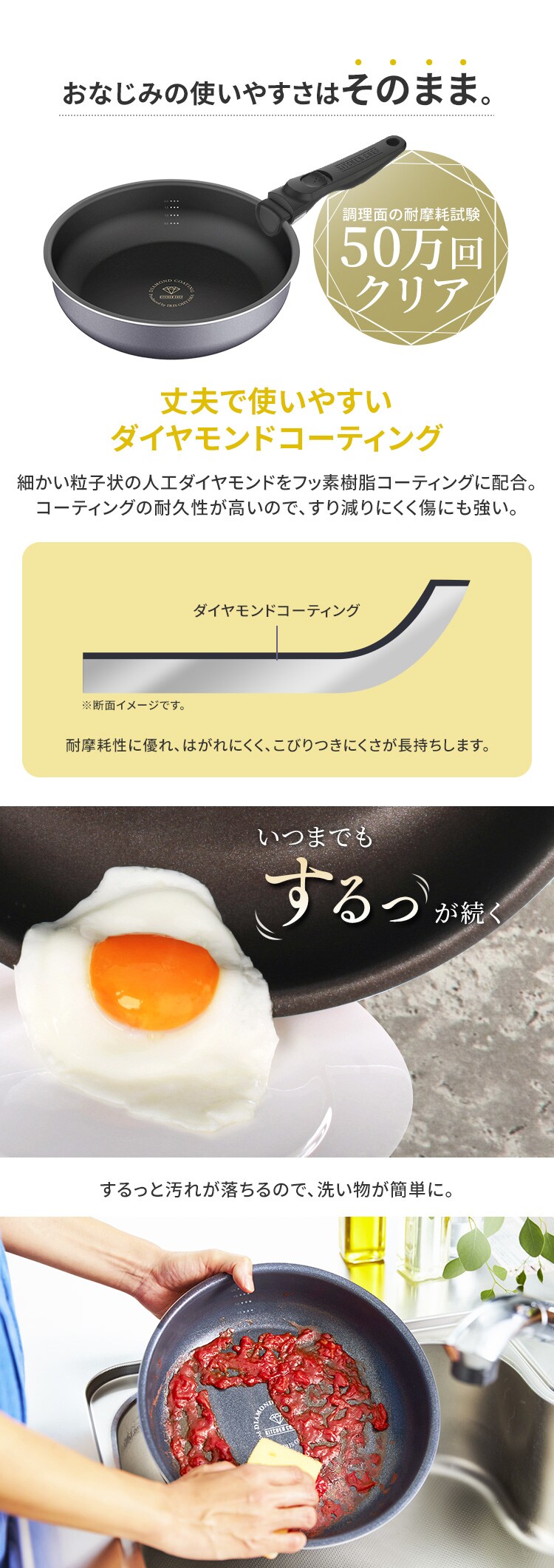 フライパン 9点セット IH/ガス火対応 ダイヤモンドコートパンD-plus PDCI-S9SG スレートグレー8