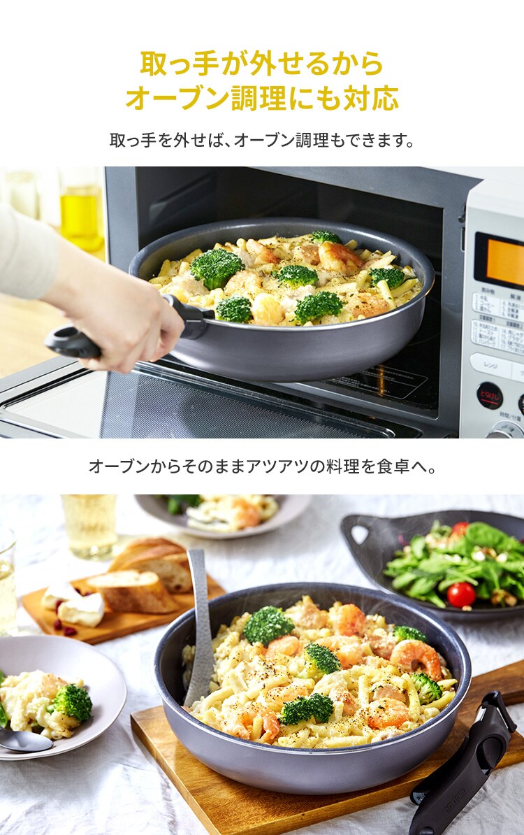 フライパン 9点セット IH/ガス火対応 ダイヤモンドコートパンD-plus PDCI-S9SG スレートグレー9
