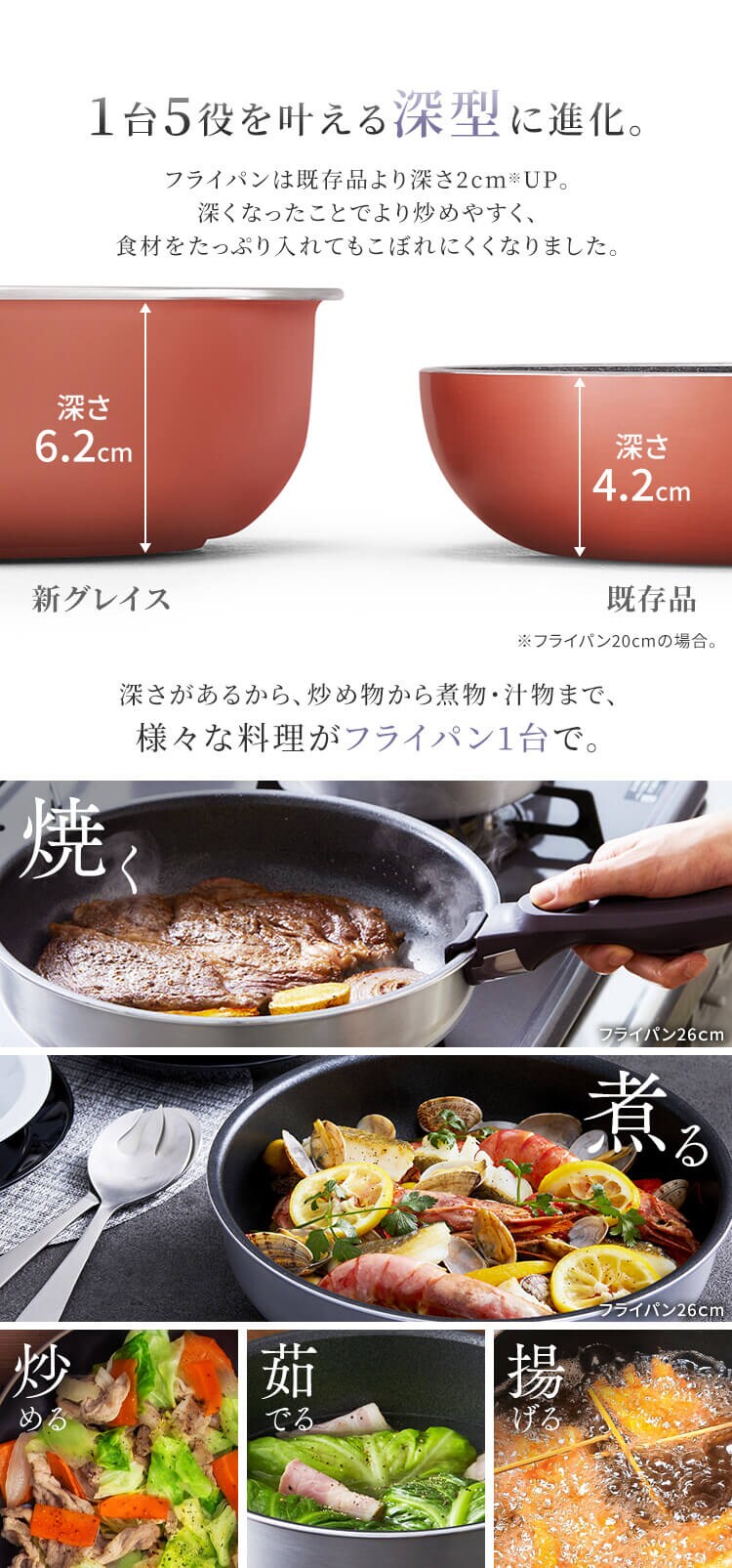 ダイヤモンドグレイス フライパン28cm DG-S28F ブロンズ3