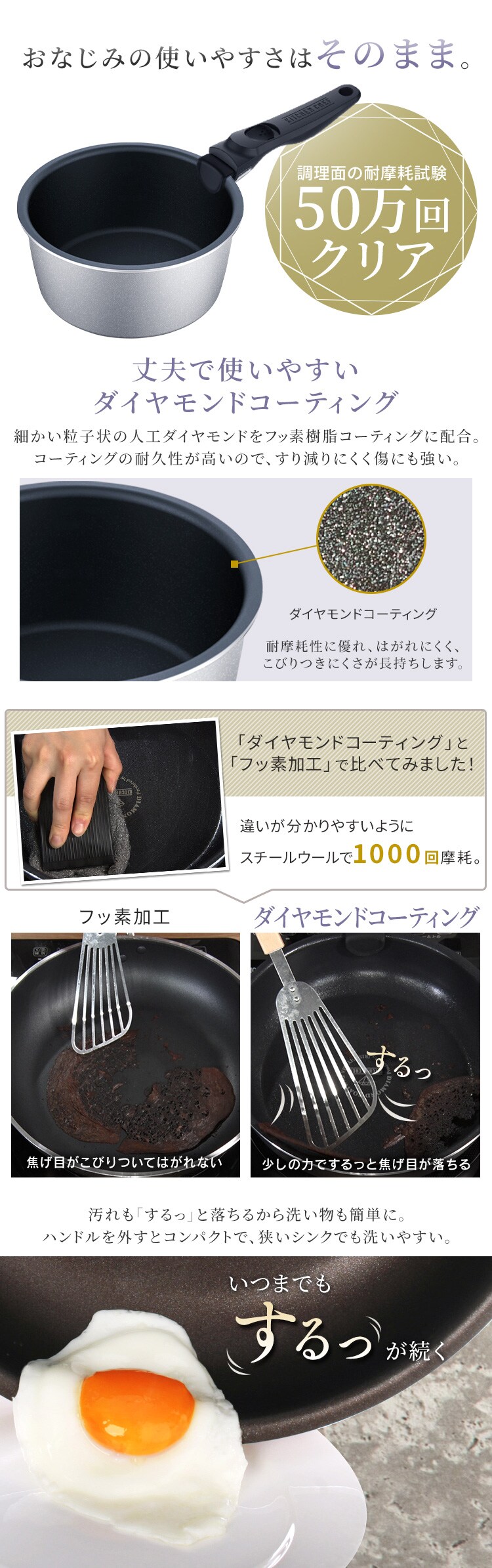ダイヤモンドグレイス なべ16cm DG-S16P シルバー5