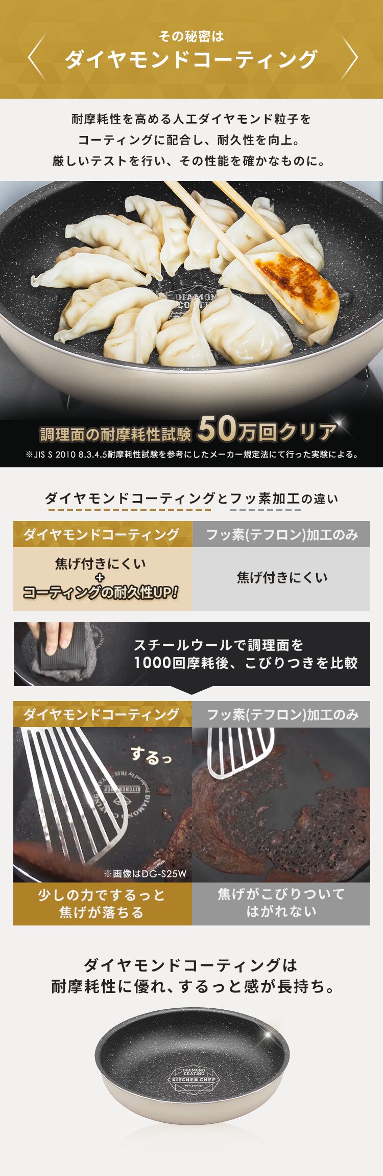 【IH対応】KITCHEN CHEF ダイヤモンドコートパン 9点セット ISN-SE9 ホワイト＆マーブル 2