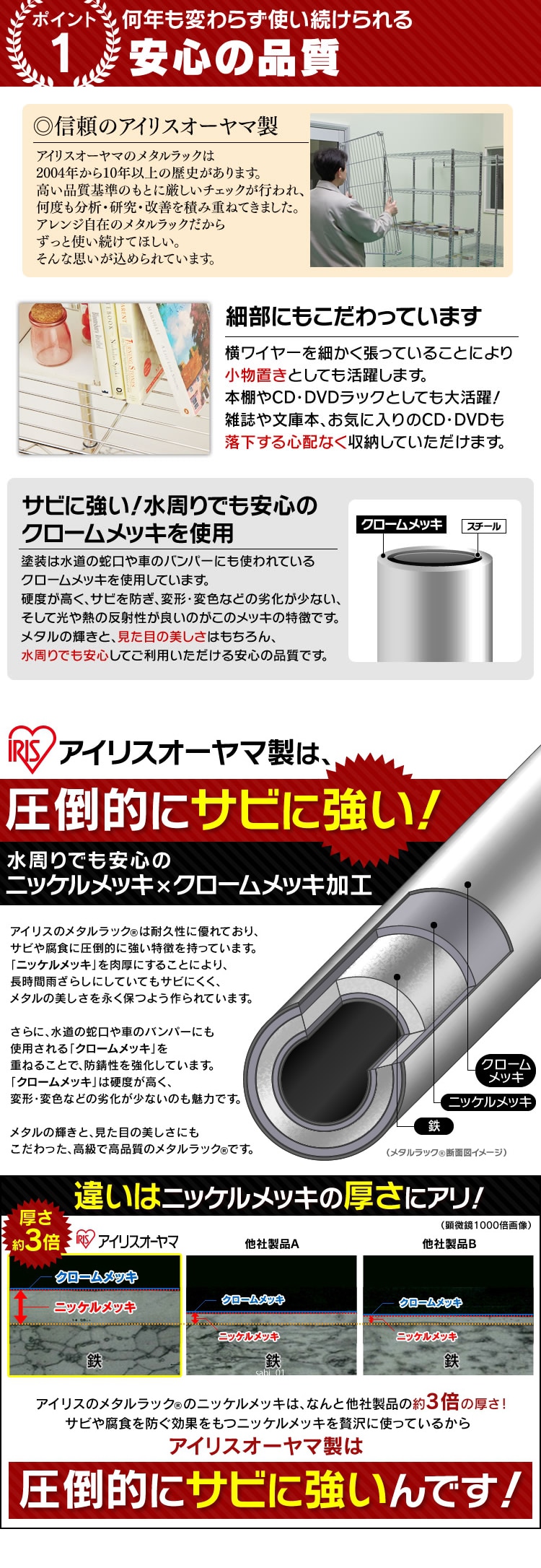 【訳あり】スチールラック 幅120cm メタルラック 4段 キャスター付き SE-1215 (ポール直径25mm・棚板4枚)2