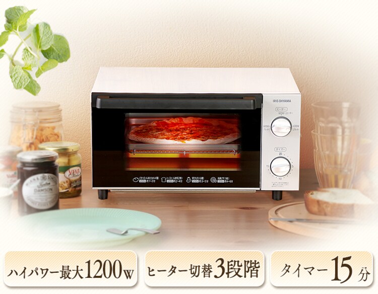 【訳あり】オーブントースター EOT-1203C ホワイト1
